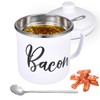 Bacon Grease Saver with Strainer - 15oz Enamel Grease Container,