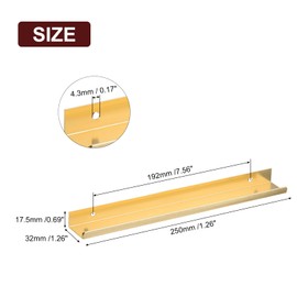 QUARKZMAN Cabinet Finger Edge Pull 10 Pieces 250 mm 9.84 Aluminium Alloy Hidden Cabinet Pulls Concealed Handle for Home Kitchen Drawer Cabinet Gold