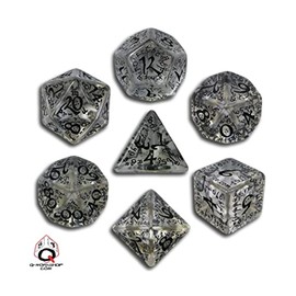 Q-Workshop Elvish Dice 7 Board Game, Transparent/Black
