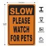 Slow - Please Watch for Pets Yard Sign 12×8 in,