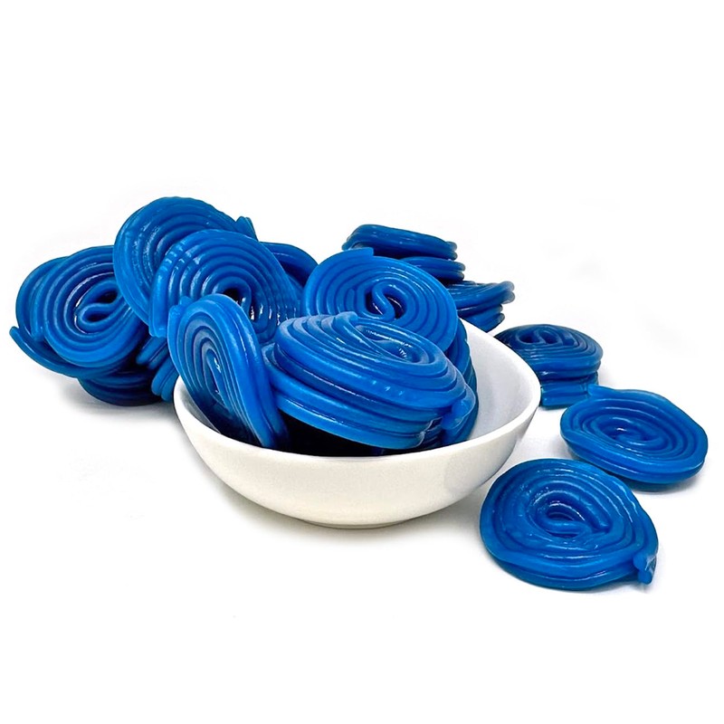 SweetGourmet Blue Raspberry Flavored Licorice Wheels | Italian Bulk Licorice