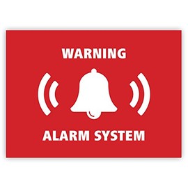 5 x Alarm System Stickers - Security Alarm Warning Sign - for Doors Windows Cars - Weatherproof (7.4 x 5.2 cm)
