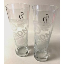 Peroni Birra Italia 3 l 50th Anniversary Glass - Set of Two (2) Glasses - New FS