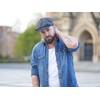 WEROR WEROR-321.1 Men's Flat Cap with Peak Cotton Lining, charcoal