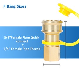 ATKKE 3/4" Quick Connect Natural Gas Fittings, Used for pipeline natural gas supply, quick connect Fittings, 4pcs