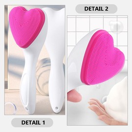Healeved Love Cleansing Brush Face Cleansing Brush Facial Cleaning Brush Face Exfoliator Scrubber Facial Washing Brush for Women Manual Face Cleaning Brush Facial Cleansing Brush