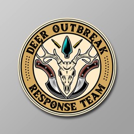 Wildlife Hunting Stickers Set - Deer, Hog, Duck, Coyote and Pheasant - Decals for Hunting Enthusiasts - Decals are 5.5 Inches (Deer Outbreak)