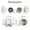 Hon&Guan 6" Duct Fan High Efficiency Inline Fan Mixed Flow