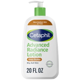 Cetaphil Body Lotion, Advanced Radiance Lotion with Shea Butter for Dry, Sensitive Skin, 20 oz, Fragrance Free, Hypoallergenic, Non-Comedogenic, Packaging may vary