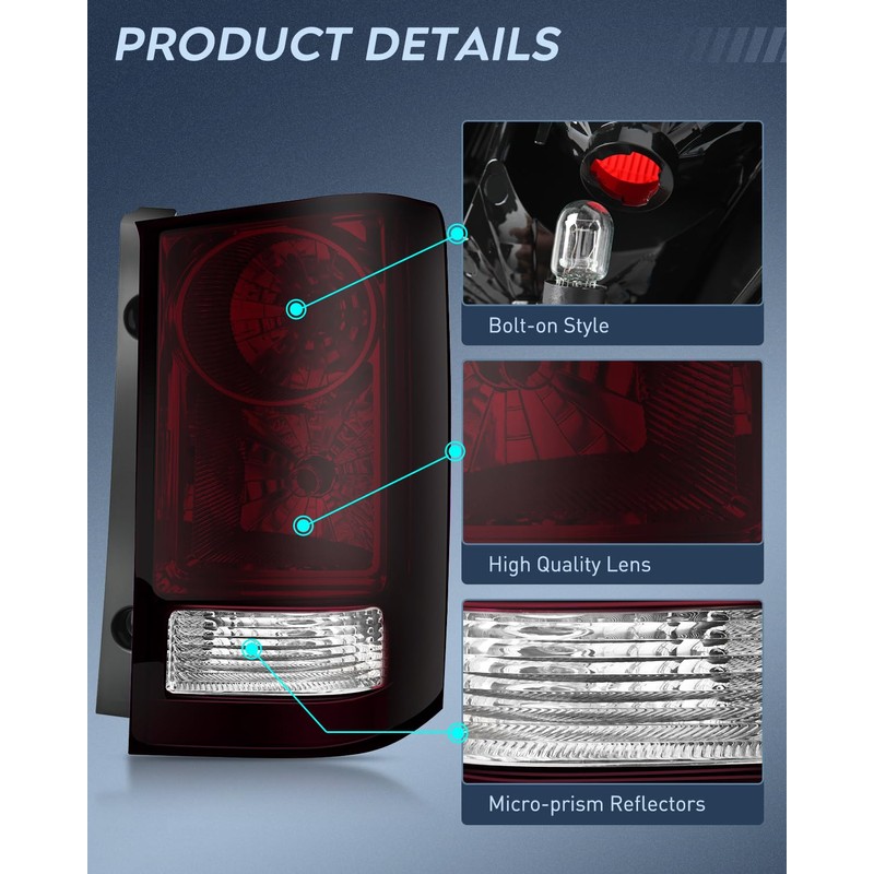 Nilight Taillight Assembly Compatible with 2009 2010 2011 2012 2013