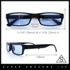 SA106 Mens Hippie Pimp Color Lens Narrow Rectangular Black Frame