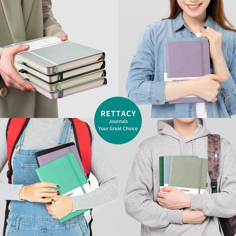 RETTACY A5 Bullet Dot Grid - Dotted Notebook With 320