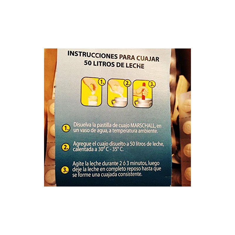 10 Tabletas de cuajo Marschall 50 para hacer queso rennet