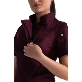 Chef Works Women's Springfield Chef Coat, Merlot, Large