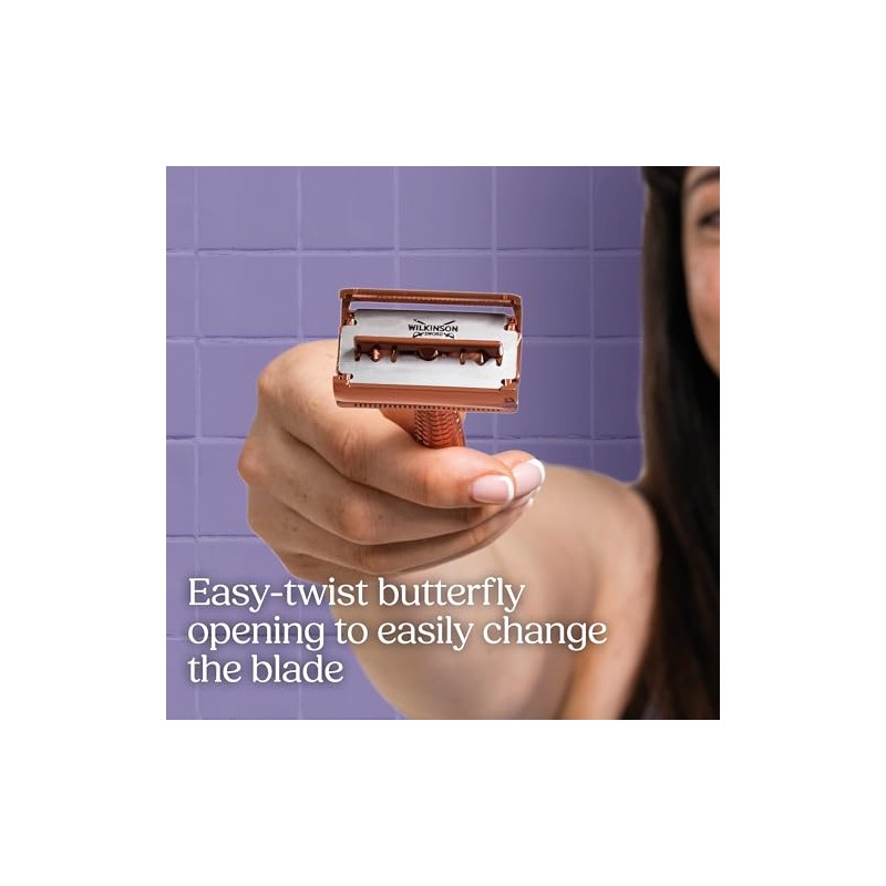 Wilkinson Sword Intuition Rose Gold Safety Razor for Women, 15