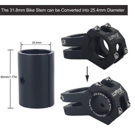 Ieron 1Pair Bike Handlebar Shim 25.4mm to 31.8mm Bicycle Handlebar Stem Aluminum Alloy Clamp Stem Shim Adapter Conversion Cycling Parts Components,Black