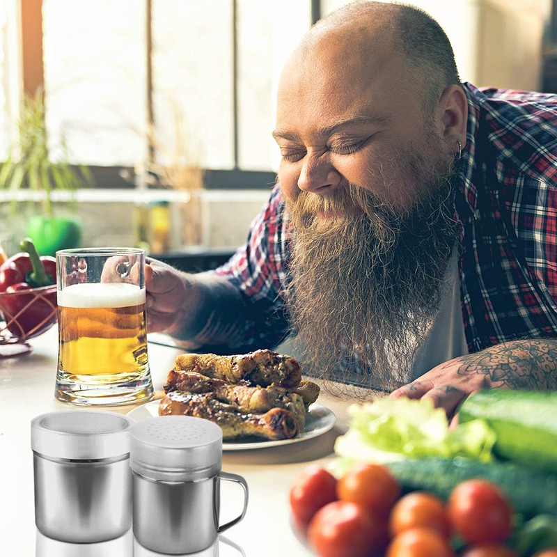 AIFUDA 2 Pcs Stainless Steel Powder Shaker with Lid, 16