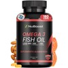 Nuboost Omega 3 1000mg - 180 cpsulas Aceite de Salmon Puro - Omega 3, fish oil EPA y DHA - HECHO EN USA (1)                                           