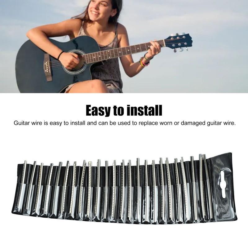 24Pcs Guitar Fret Wire Nickel Plated Alloy Copper Clear Bright
