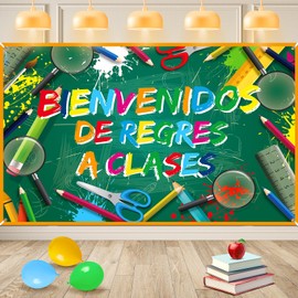 Bienvenidos Spanish Welcome Back to School Banner Decoration Bienvenidos Banner Large First Day of School Banner Back to School Backdrop for Classroom School Bulletin Board Wall Decoration