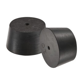 sourcing map Rubber Tapered Plug 42mm to 50mm with Hole Test Tubes Bungs Stopper Black for Lab Home 3 Pieces