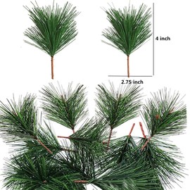 alfyng 60 Packs Artificial Green Pine Needles Branches, Fake Small Pine Twigs Stems Picks Greenery Plants for DIY Christmas Garland Wreath Thanksgiving Home Holiday Decoration