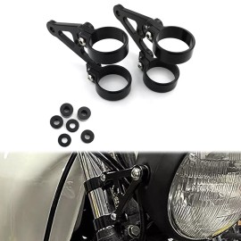 xitomer 41mm Motorcycle Headlight Bracket Front Fork Mount Round Head Lamp Bracket Black