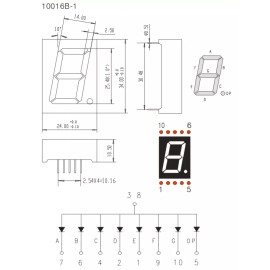 Unbranded 1 Inch 7-Segment Red LED Display Common Anode Large 10106BH Digital Tube
