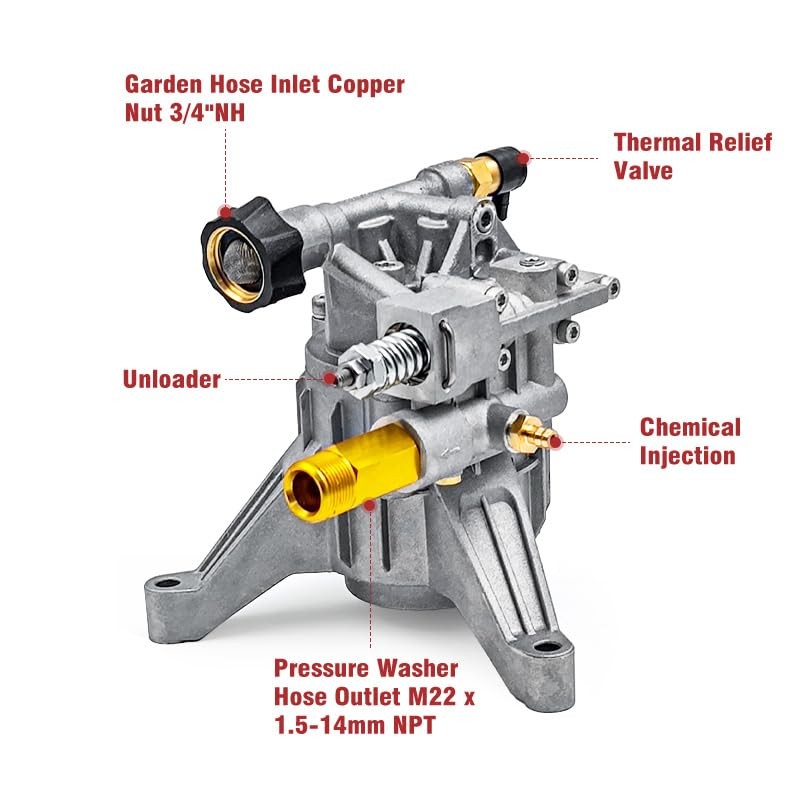 3400PSI Pressure Washer Pump Replacement 7/8'' Shaft Vertical Power Washer