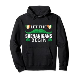 St Patricks Day Lucky Shenanigans Shamrock St Pattys Pullover Hoodie