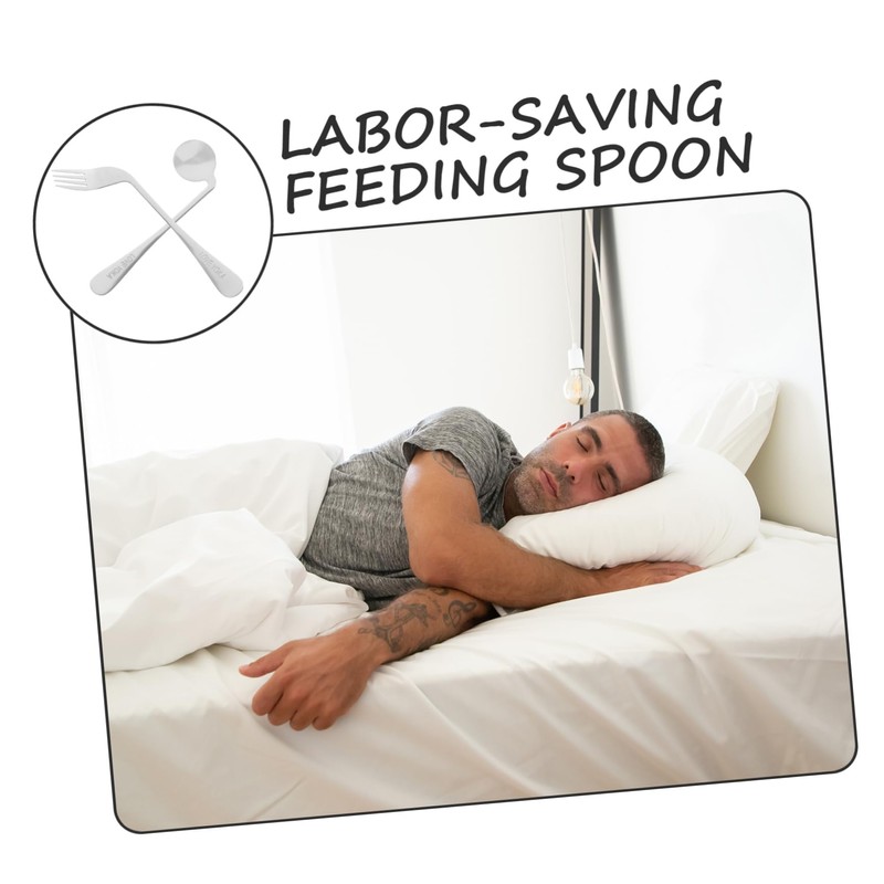 TOVINANNA 4 Sets Angled Fork Spoon Set Lightweight Ergonomic Eating