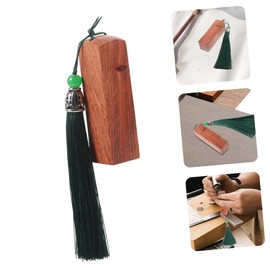 DOITOOL Versatile Seal Stamp with Tassel DIY Craft Tool for Personal Stamps Calligraphy and Handmade Projects Durable Wood Material for Unique and Creations