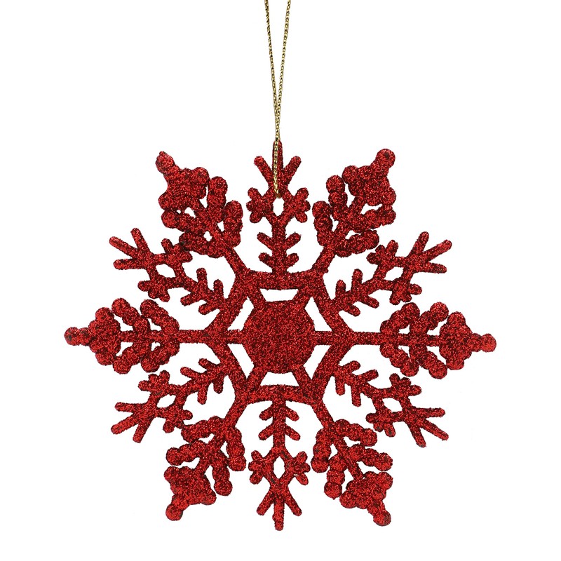 Christmas Concepts® Pack of 12 - 10cm Glitter Snowflake Hanging