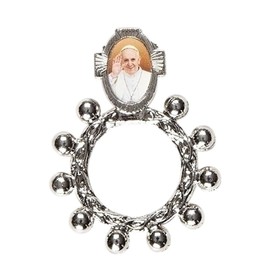 Gifts by Lulee, LLC Pope Francis Prayer Card with a Sealed Medal of Saint Francis and Prayer for Peace Includes a Finger Rosary with an Image of Pope Francis