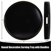Omuriko Black Round Decorative Tray with Handles, 13" Versatile Serving