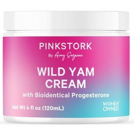  Pink Stork Wild Yam Cream - Bioidentical Progesterone Cream for Women - Support Hormone Balance for PMS, Fertility, Perimenopause - Natural Progesterone Supplement - Unscented, 4 oz