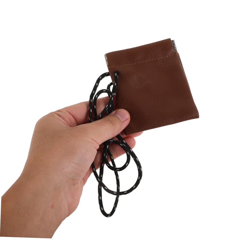 Mikinona Portable Earphone Hanging Neck Pouch with Lanyard Compact Travel