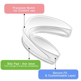 Coolrunner Protector bucal deportivo, paquete de 10 protectores bucales atléticos, protector bucal profesional moldeable para una máxima protección, personalizable para mayor comodidad (12 años o mayores) (transparente)