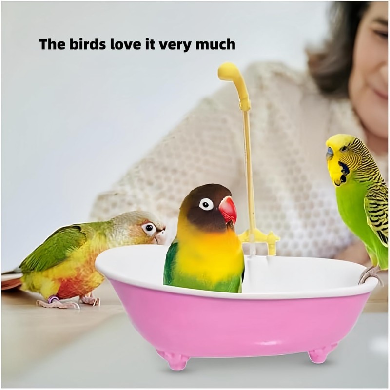 Wzenclave Automatic Bird Bathtub, Parrot Automatic Bathtub with Shower, Multifunctional