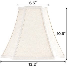 GO&SO Square Cut Corner Lamp Shade for Floor and Table Lamps, 6.5x13.2x10.6", Beige, Natural Linen, Handcrafted, Easy Assembly Required (Single)