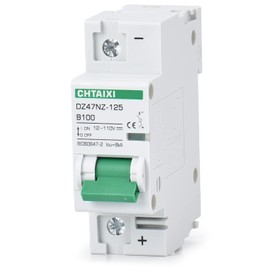 Chtaixi 12V-110V DC Miniature Circuit Breaker, 100 Amp 1 Pole Battery Breaker Protector for Solar PV System and RV, Thermal Magnetic Trip, DIN Rail Mount, High Current DC Disconnect Switch MCB 1P B100