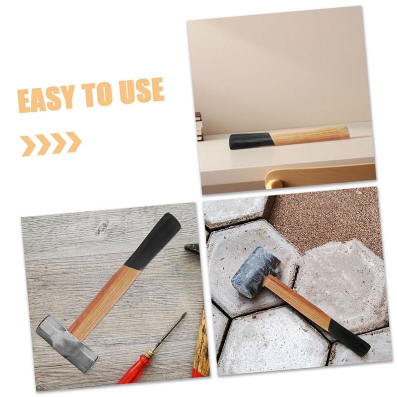 CHILDWEET Ergonomic Grip Wooden Hammer Handle Replacement Part for Camping