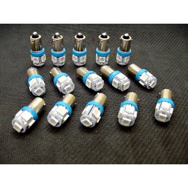Lumiglow 15 COOL Blue 5 LED Instrument Panel Dashboard Lights Bulbs BA9S 53 1815 AMC GMC