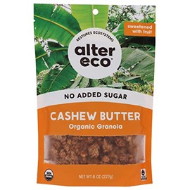 Alter Eco Organic Cashew Butter Granola, No Artificial Sweetener, 8 Ounce (Pack of 6)