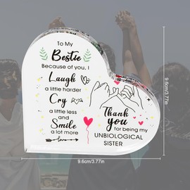 Acrylic Plaque,To My Bestie Gifts, Heart Shaped Women Friend Gifts (10 * 10 * 1)