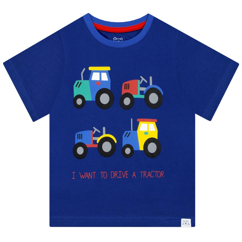 Harry Bear Boys' Tractor Pyjamas Short, blue