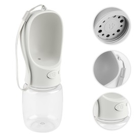 Luckious Portable Dog Water Bottle for Outdoor Adventures, Leak-Proof & Easy-to-Carry Pet Travel Water Dispenser for Dogs – Ideal for On-the-Go Hydration(350ML-White)