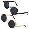 GQueen MTS2 Steampunk Retro Round Polarised Sunglasses - m