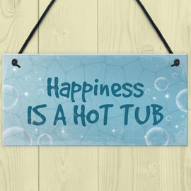 RED OCEAN Funny Hot Tub Sign Hanging Plaque Hot Tub Decor Garden Sign Shed Wall Plaque Keepsake