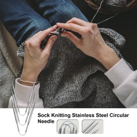 Circular Knitting Needles Set | Stainless Steel Circular Knit Needle Craft Tool | 23cm Knitting Needles Set, Sweater Gloves Knitting Hooks for Small Project